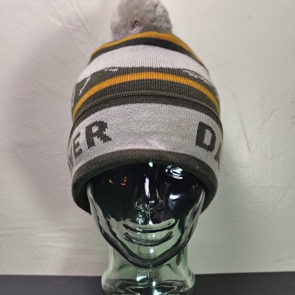 Danner Boots Pom Beanie Hat Green Winter Cuff Knit - Picture 3 of 10